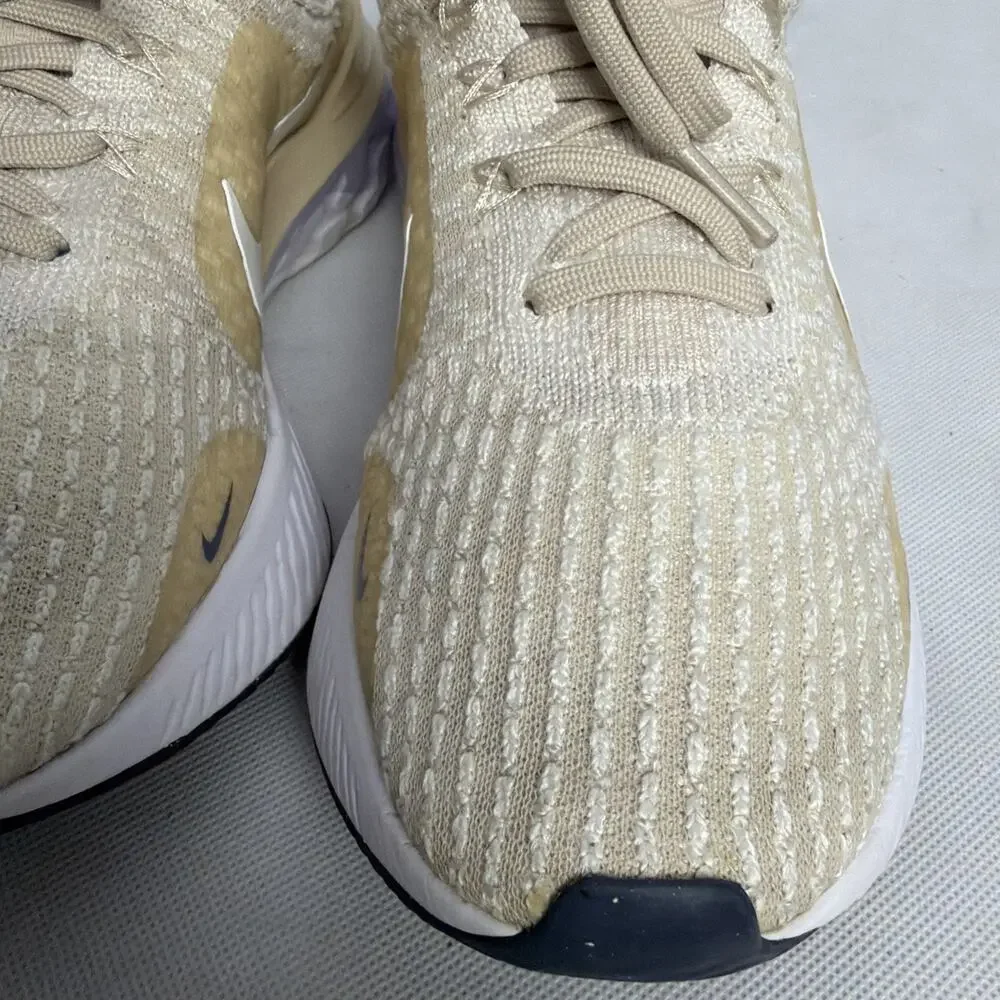 Nike React Infinity Run Flyknit 3 Oatmeal Women's 10 Training Shoes DZ3016-101